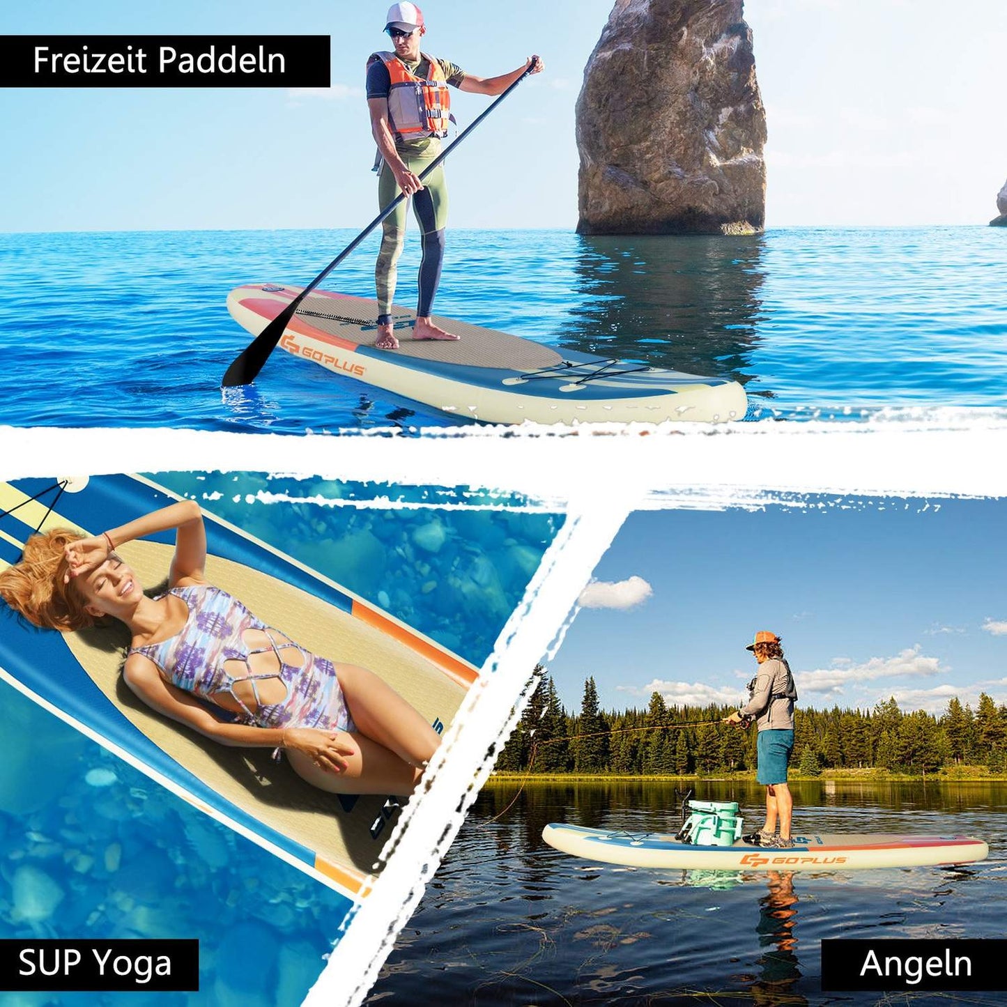 Inflatable Paddle Board Boat Stand-Up Surfboard 335 x 76 x 15 cm Stripe Pattern Colorful
