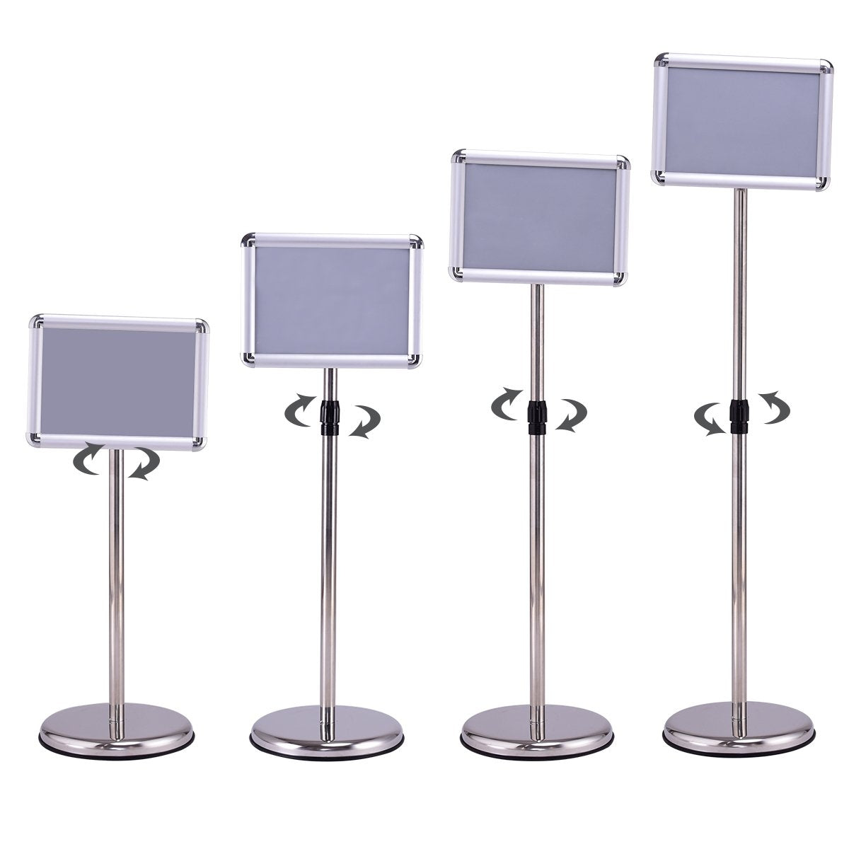 Information stand, information stand, poster stand, customer stopper made of metal, rotatable (A4)
