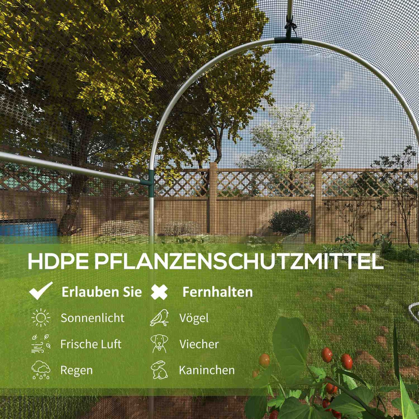 Garden insect protection net, HDPE, steel frame, 1.2x1.2M