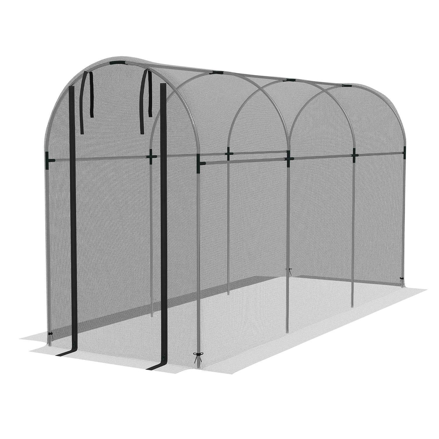 Garden insect protection net with door, 1.2 x 3.6 m, black HDPE