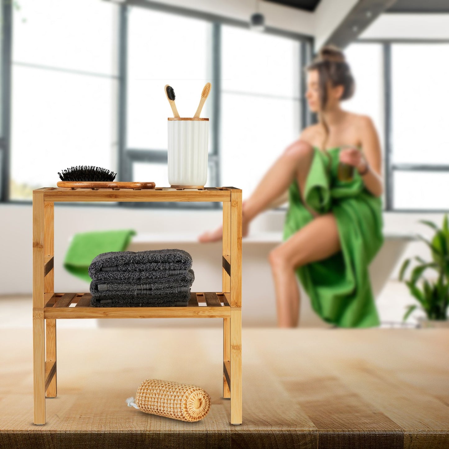 Insert for cabinet in bamboo, 2 pcs