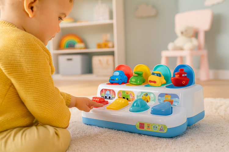 Interactive Educational Toy with Pop-Up Vehicles, 18m+