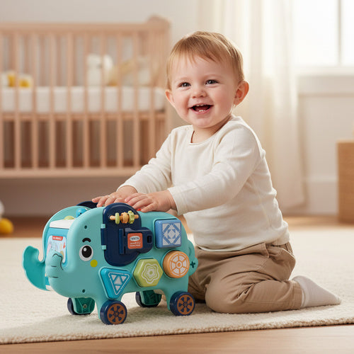 Interactive Elephant Toy for Sensory Development, 18+ Months