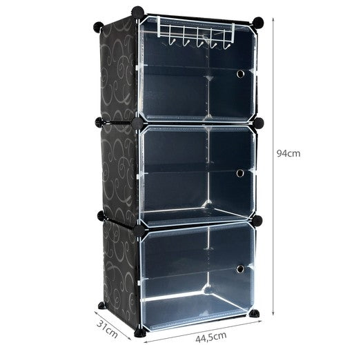 Iso Trade shoe cabinet 44.5 x 93 x 30 cm black