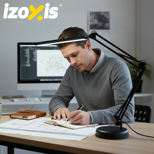 Izoxis 26357 2-in-1 drafting desk lamp