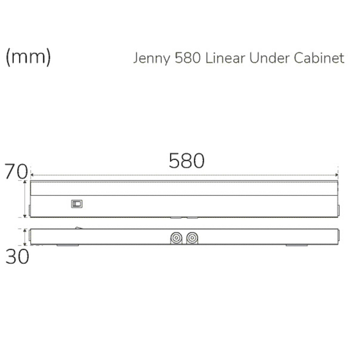 Jenny 580 Kitchen bench lighting Dimmable 3000K 1000lm 580cm
