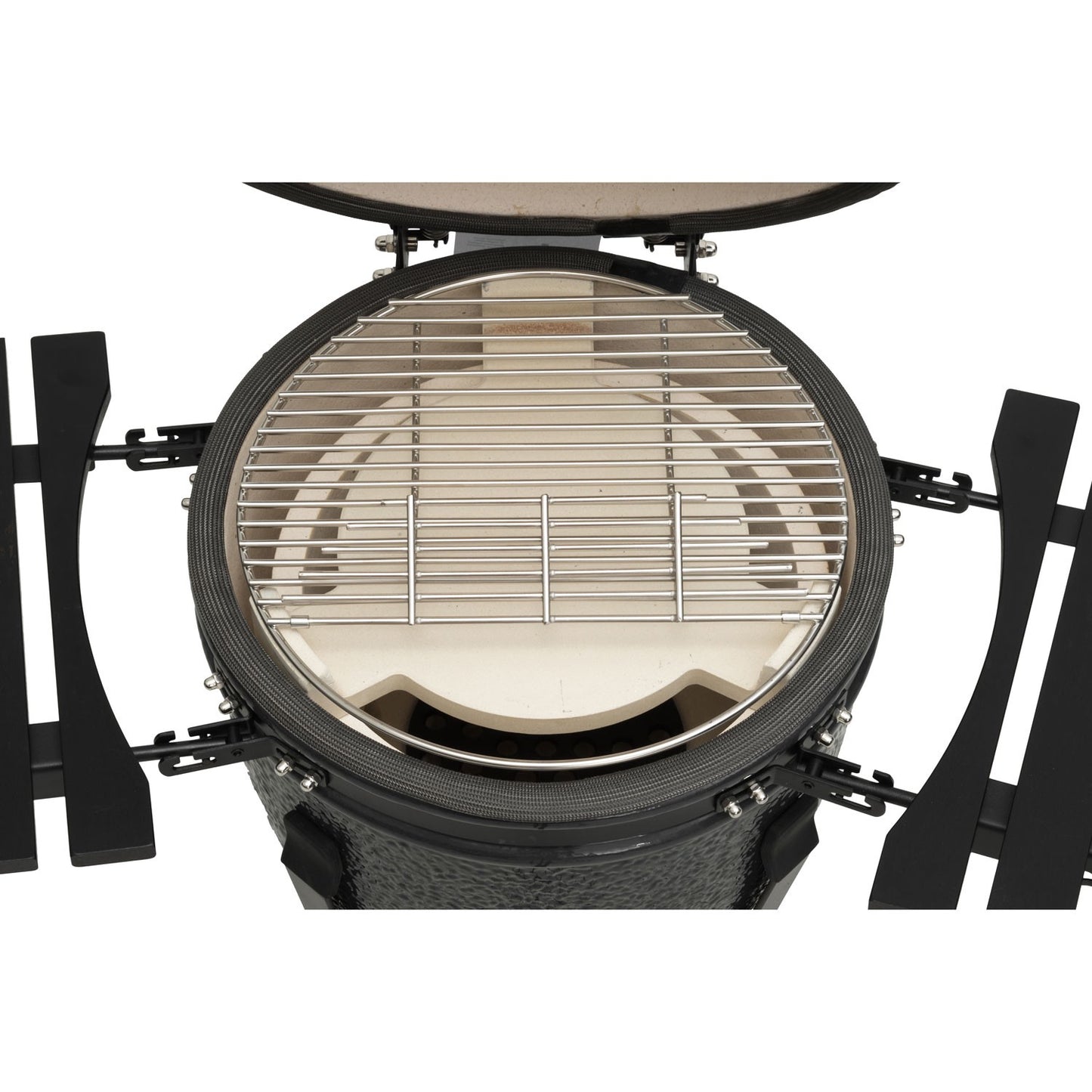 Kamado Ceramic Charcoal Grill, 18", Stainless Steel Grate