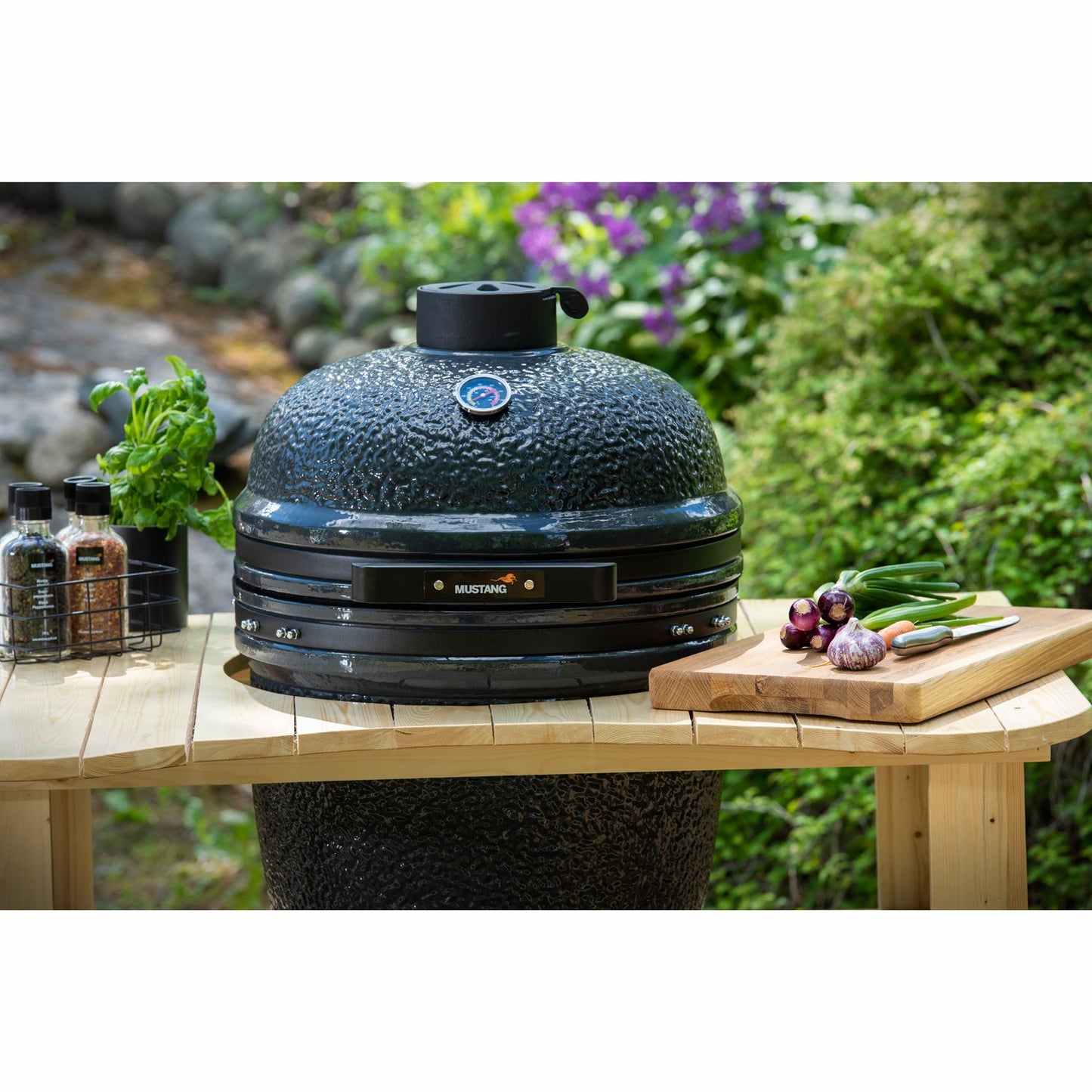 Kamado Ceramic Charcoal Grill, 47 cm Stainless Steel Grate