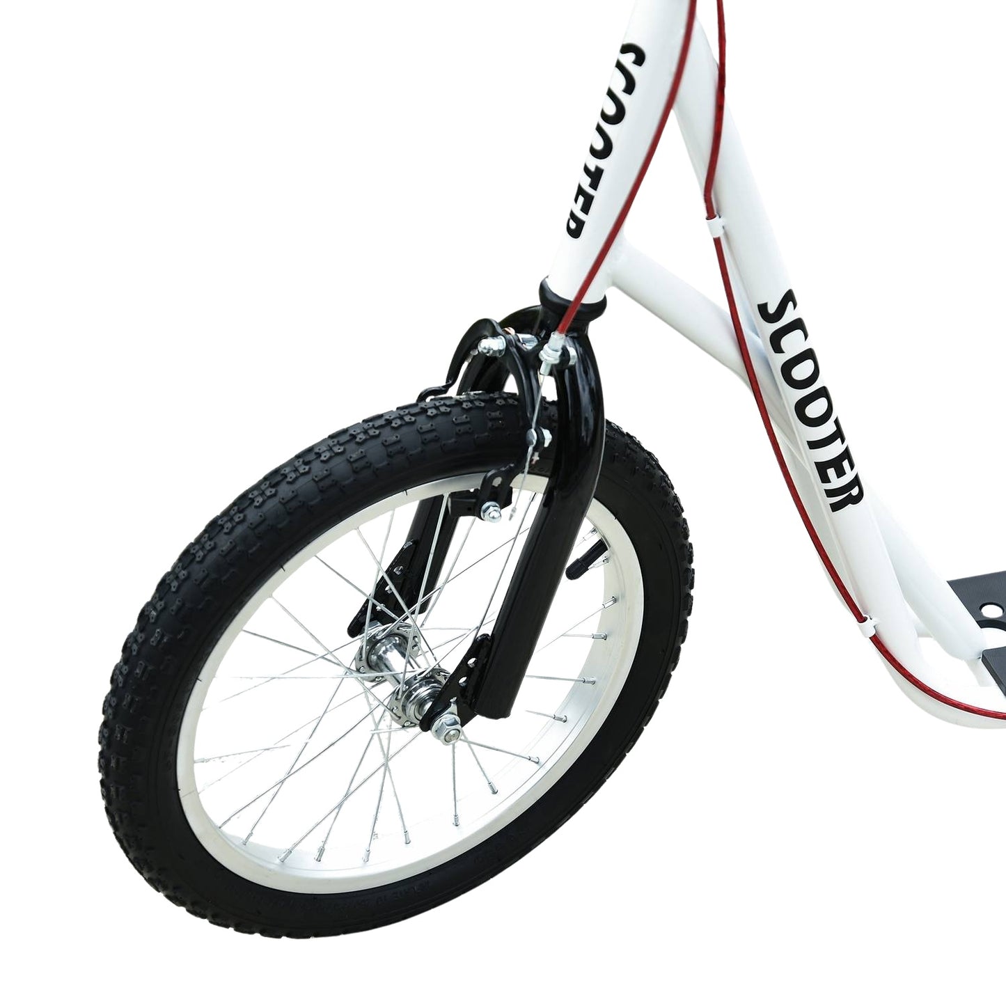 Kick scooter for children with handbrake and pneumatic tires
