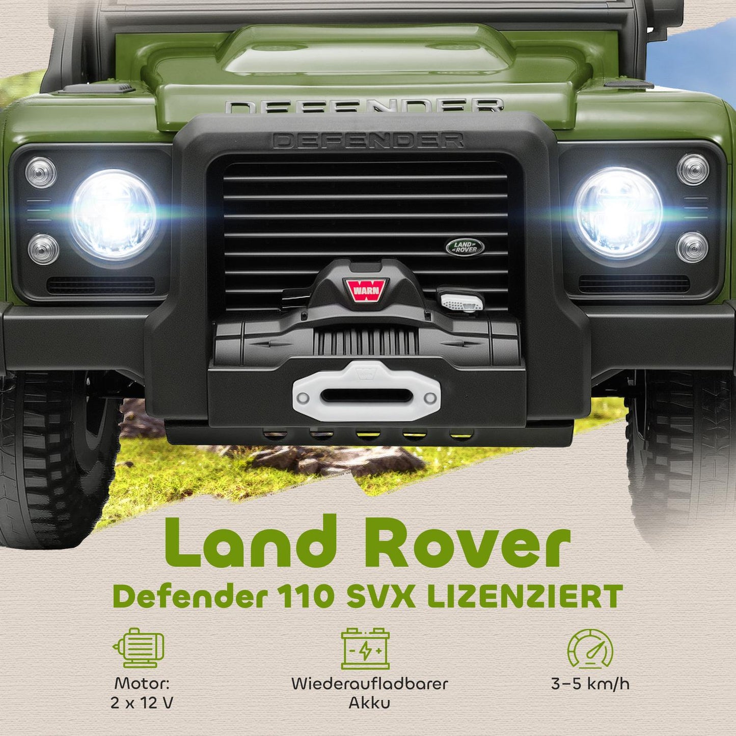 Kids Electric Car, 12V Battery, Remote Control, Green