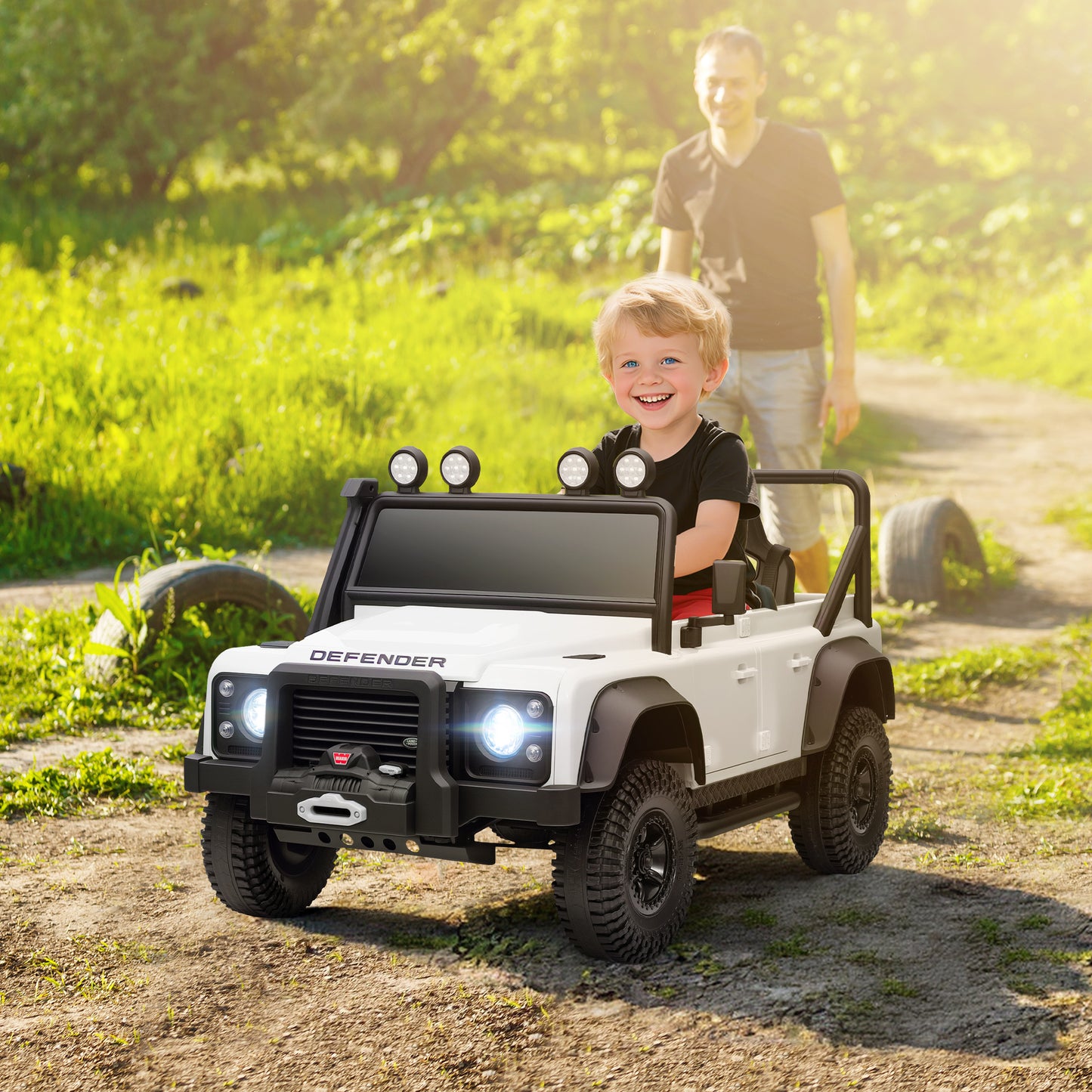 Kids Electric Car, 12V Battery, Remote Control, White