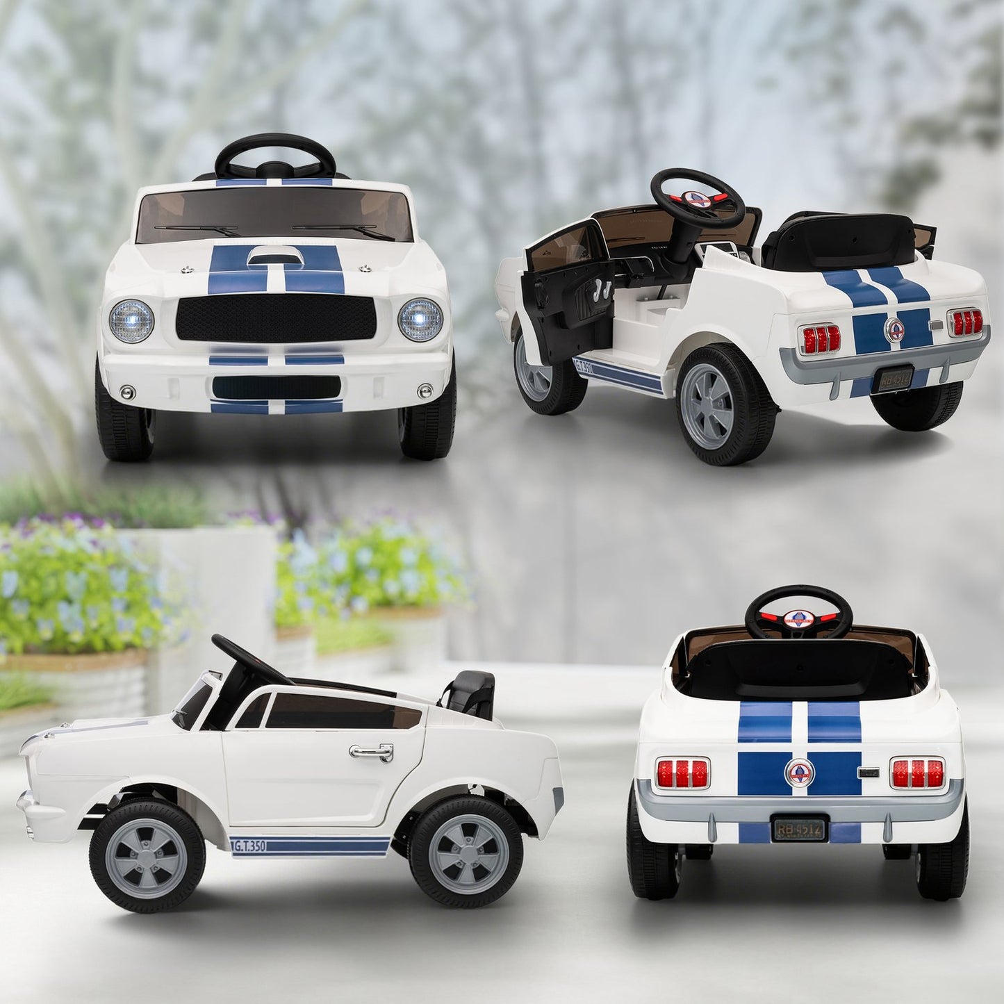 Kids Electric Car 12V with Remote, LED, Music, White