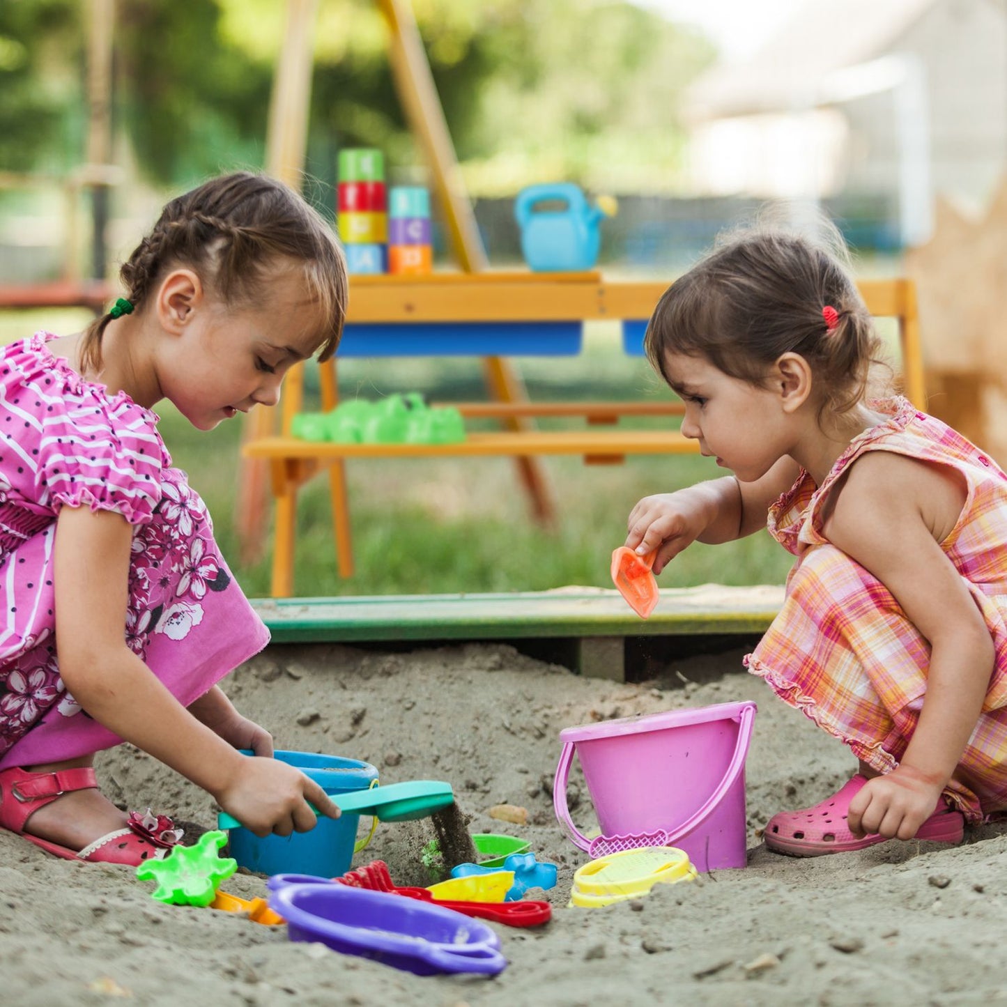 Kids' Picnic Table with Benches in White