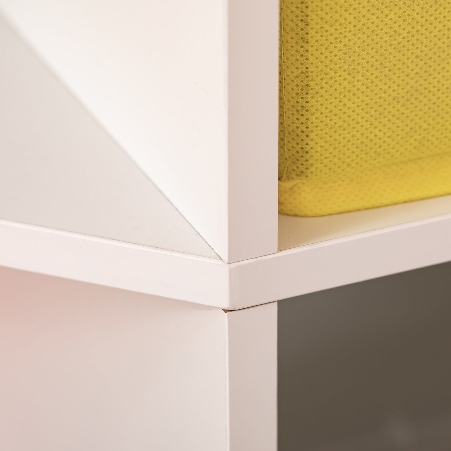 Kids Storage Shelf, 3 Fabric Drawers, MDF, White