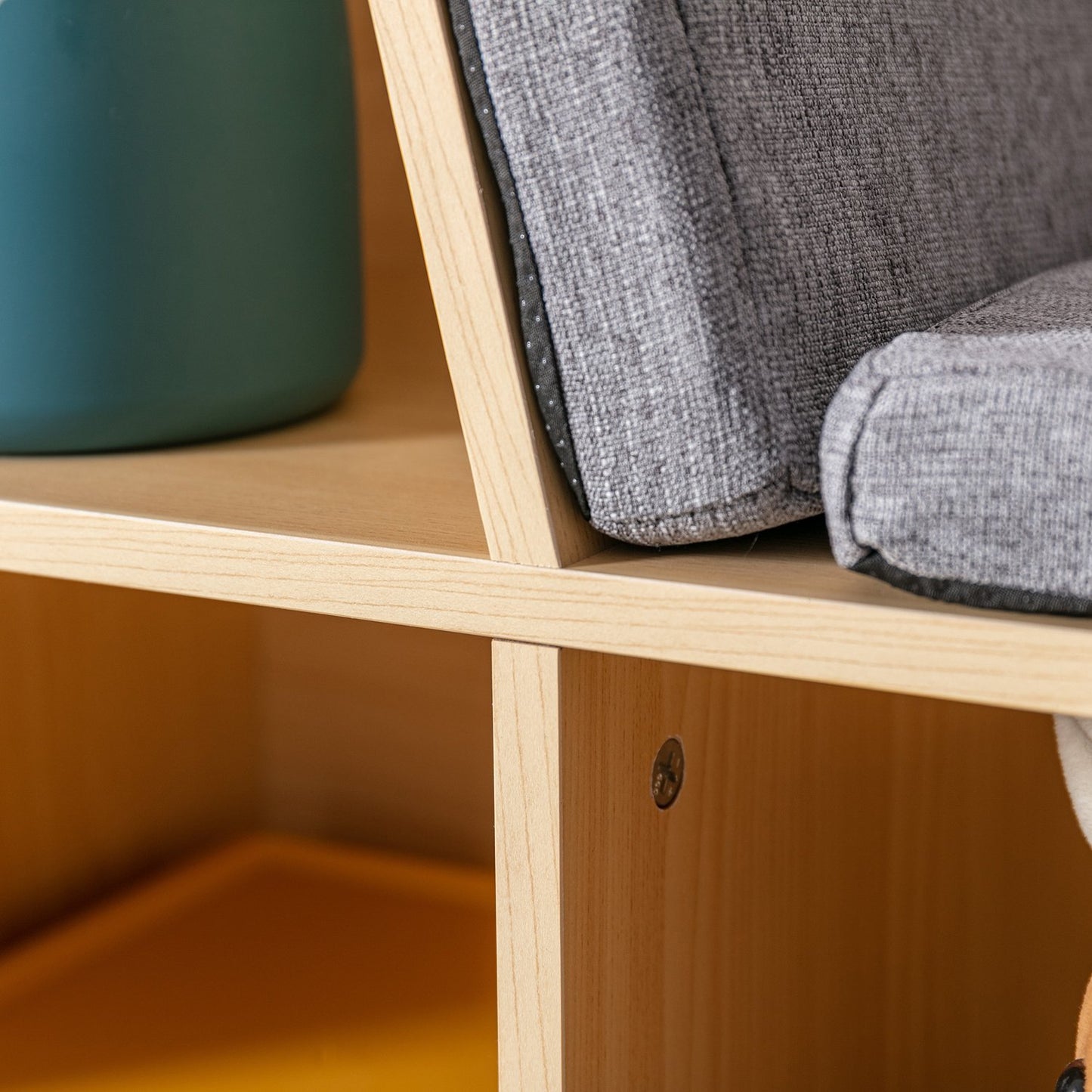 Kids Storage Shelf and Bench with Cushion, 103 x 30 x 62 cm