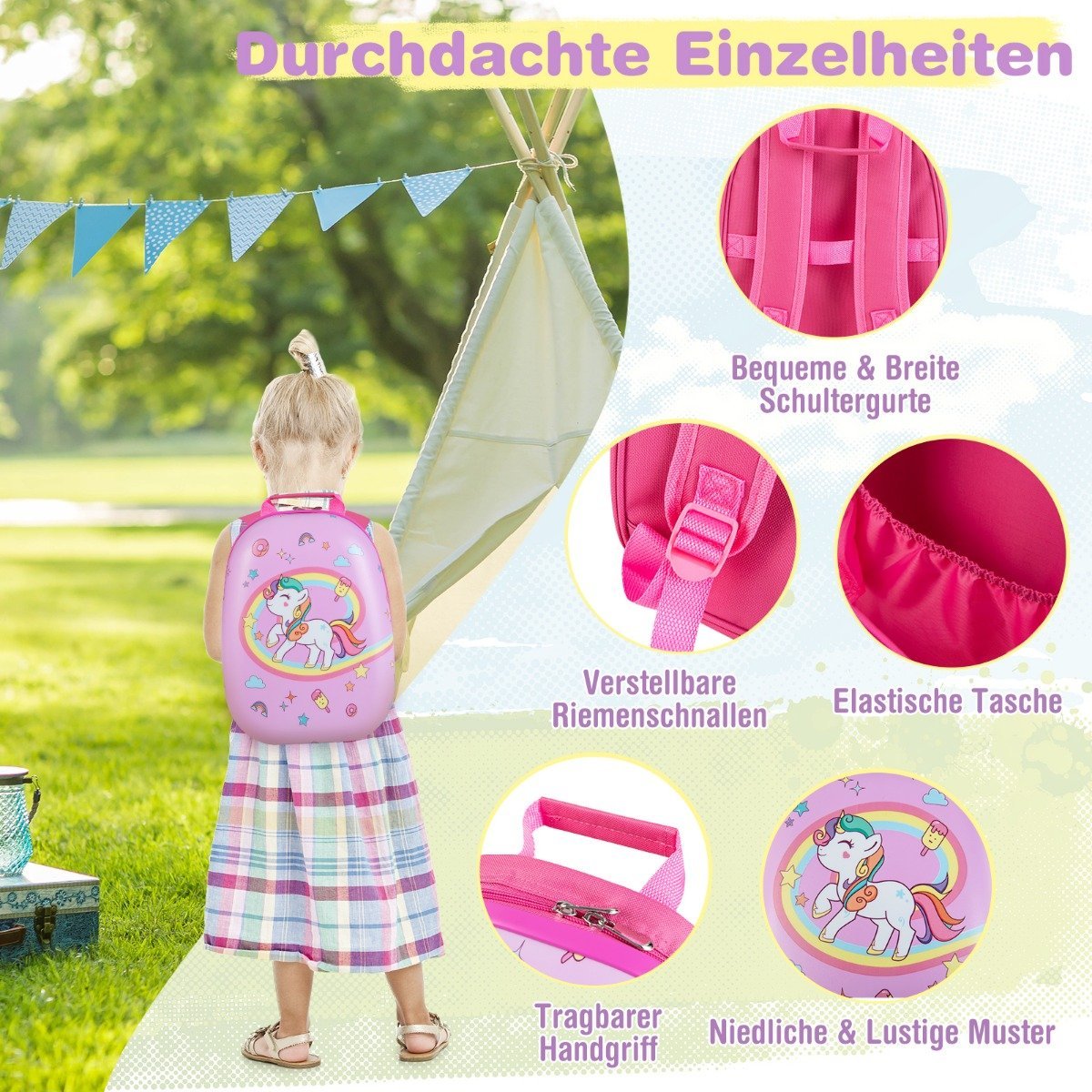 Kids Suitcase Rolling Hard Suitcase 2-Piece Carry-on Luggage Set with Spinner Wheels Pink