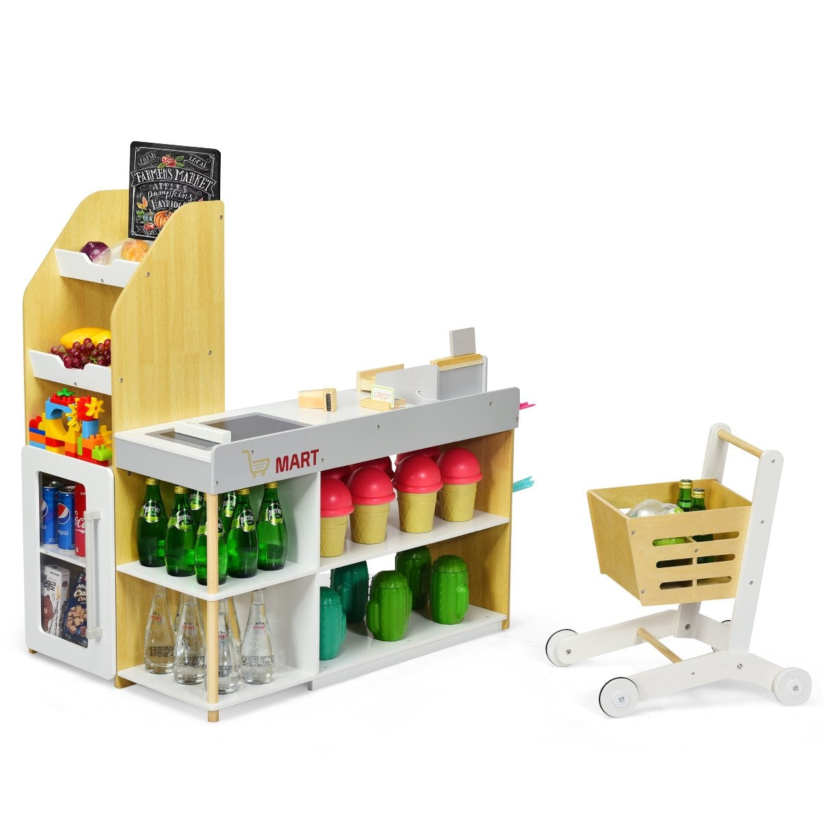 Kids' Supermarket Playset with Cart and Cash Register