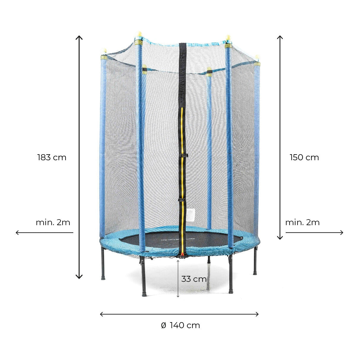 Kids Trampoline with Safety Net, 140 cm Diameter