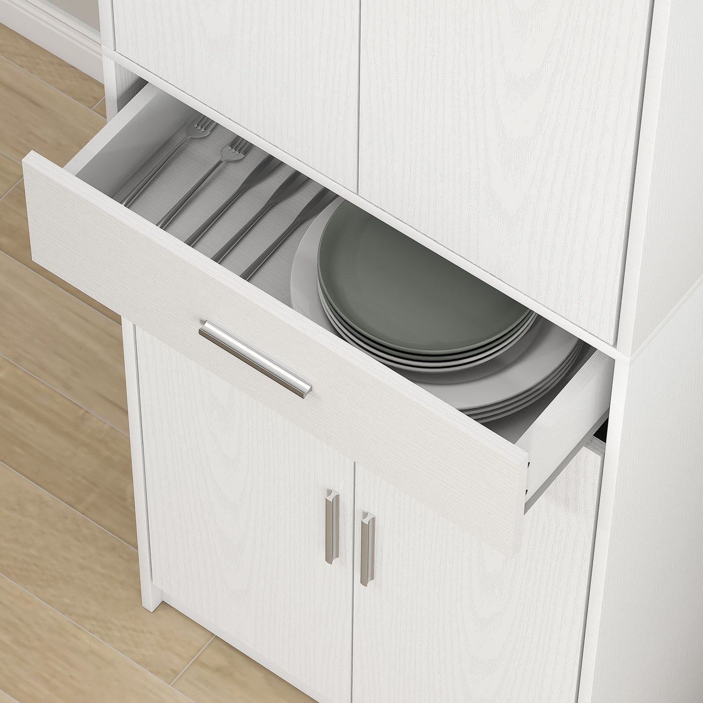 Kitchen cabinet, 3-level adjustable shelves, chipboard, MDF, plenty of storage space, white