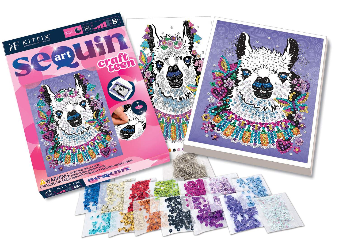 Kitfix Diy Set Sequin Art Craft Teen Llama