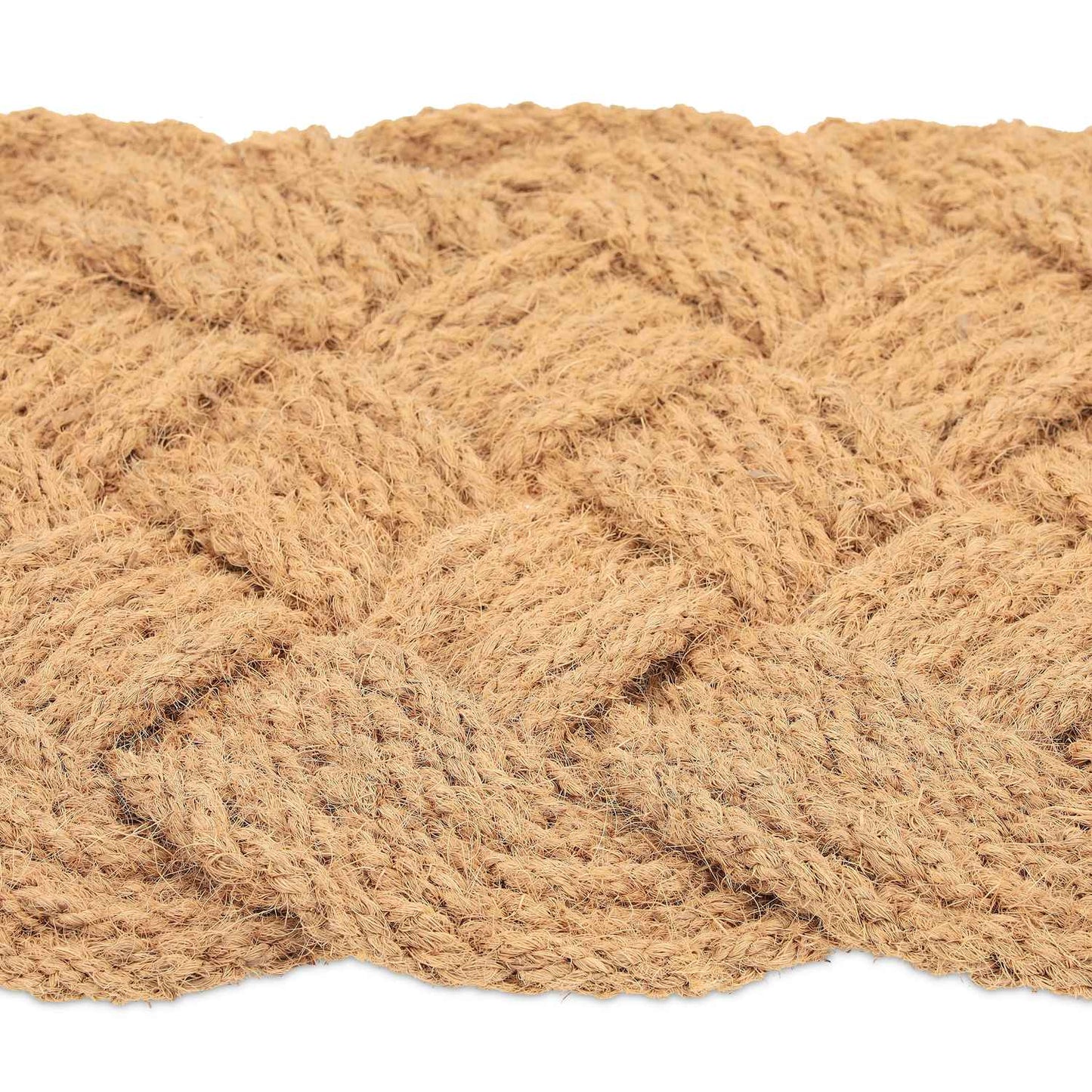 Knotted Natural Colour Coir Rug