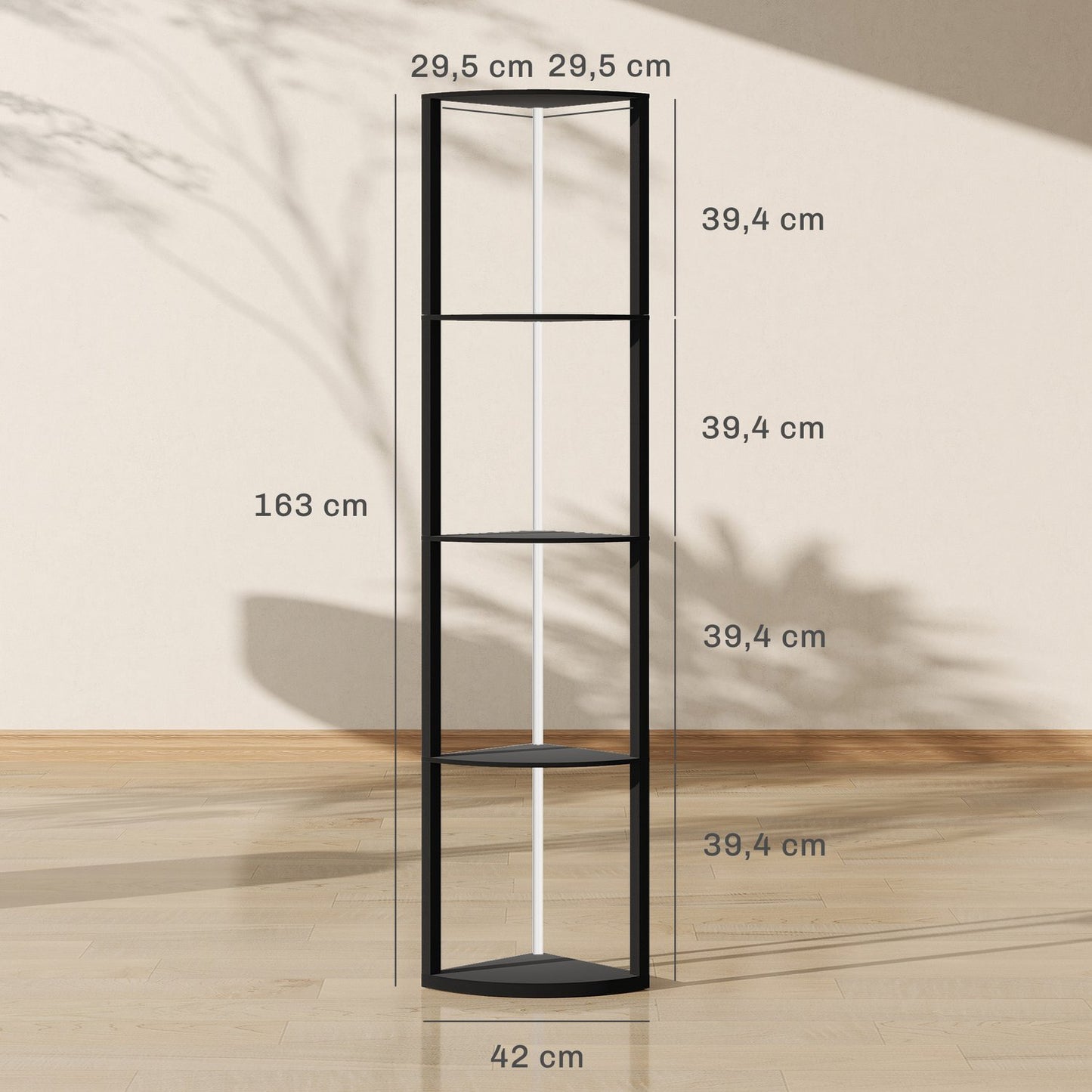 LED Floor Lamp with Shelves, RGB, Remote Control