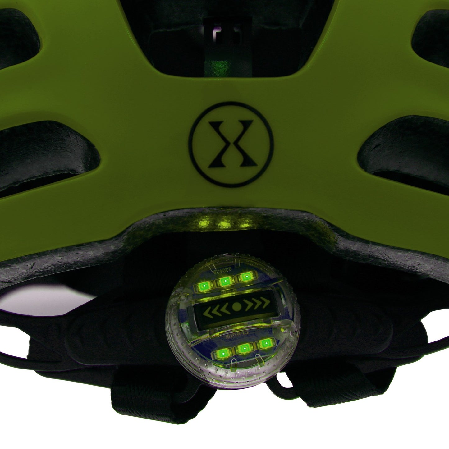 LED Green Helmet, Size XS (49-55 cm)