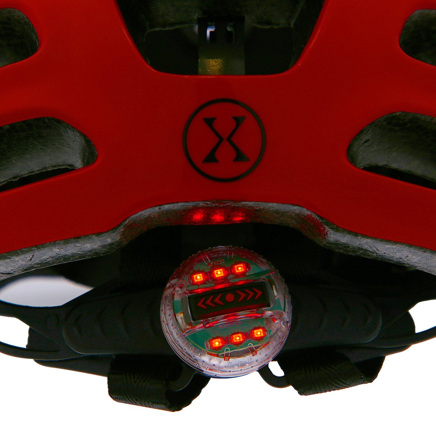 LED Helmet, Red, Size S (51-58cm)
