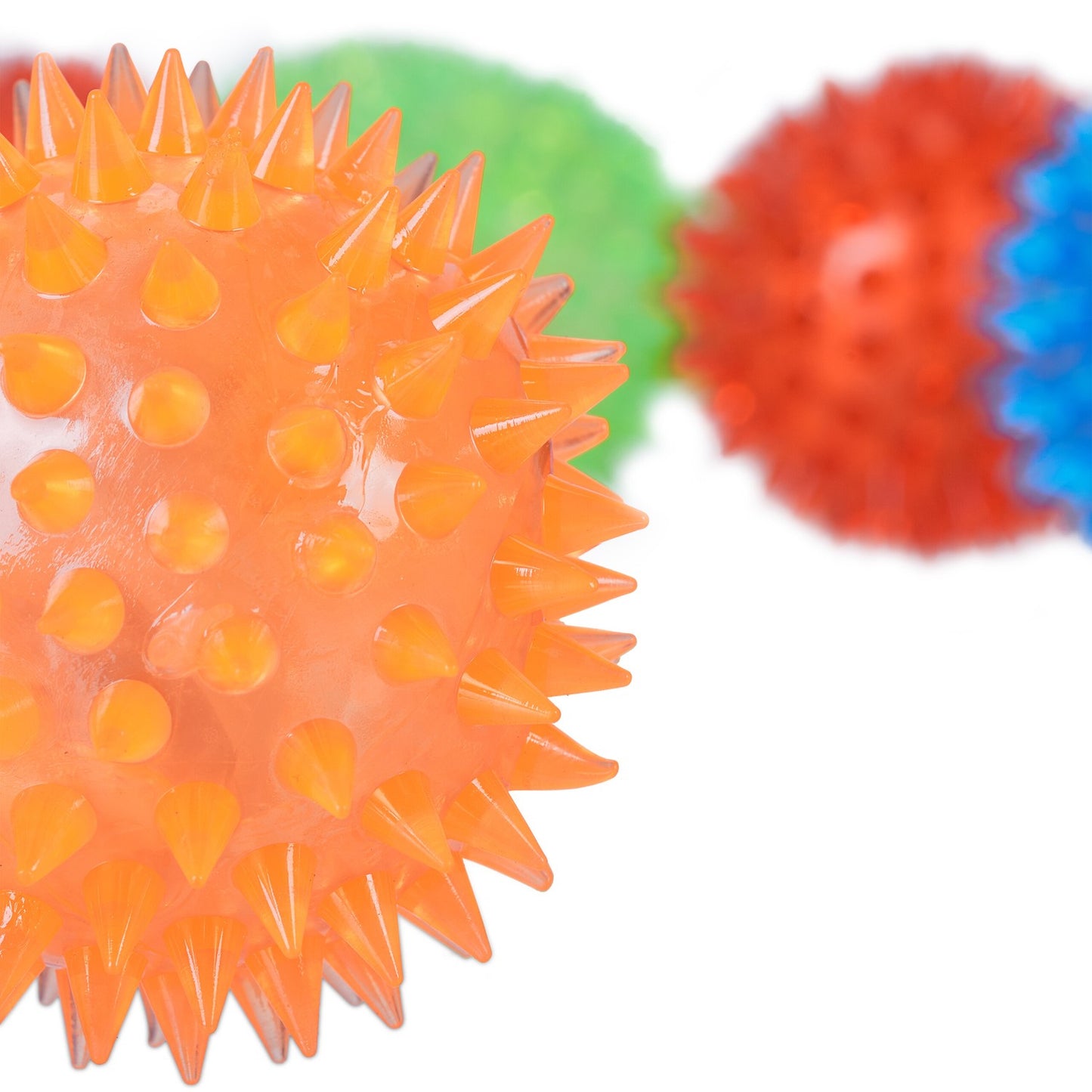 LED Light-Up Spiky Balls, 12-Pack, Multicolor