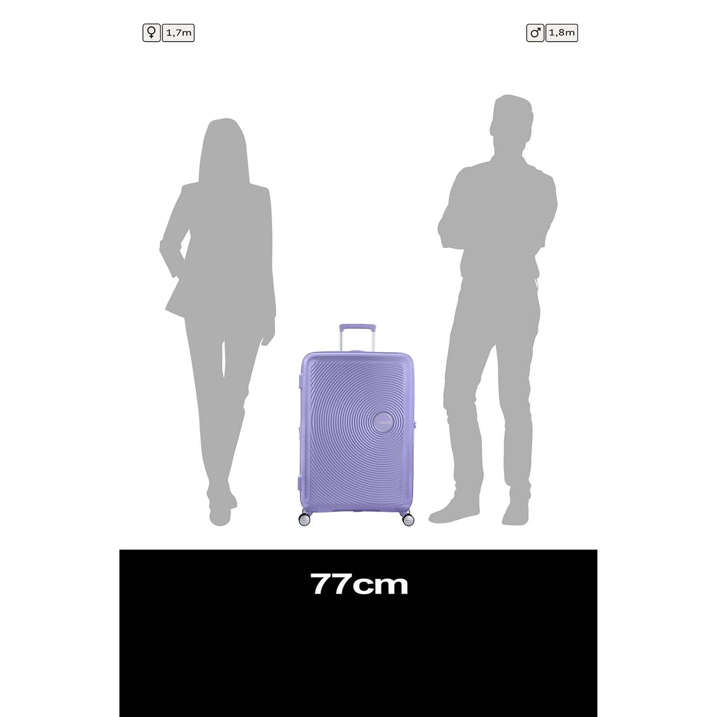 Large Lavender Expandable Suitcase, 77 cm