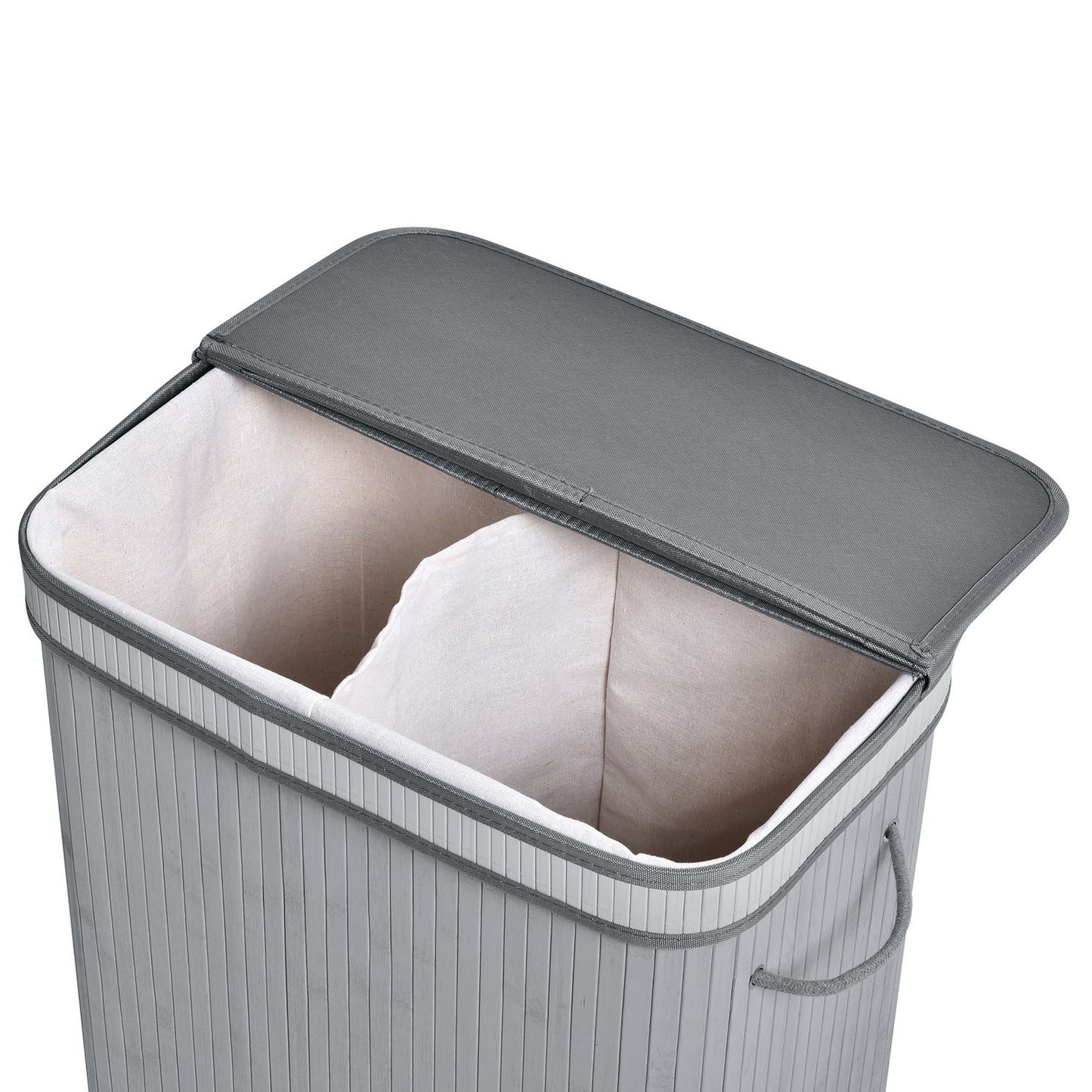 Large collapsible laundry basket with lid, removable lining