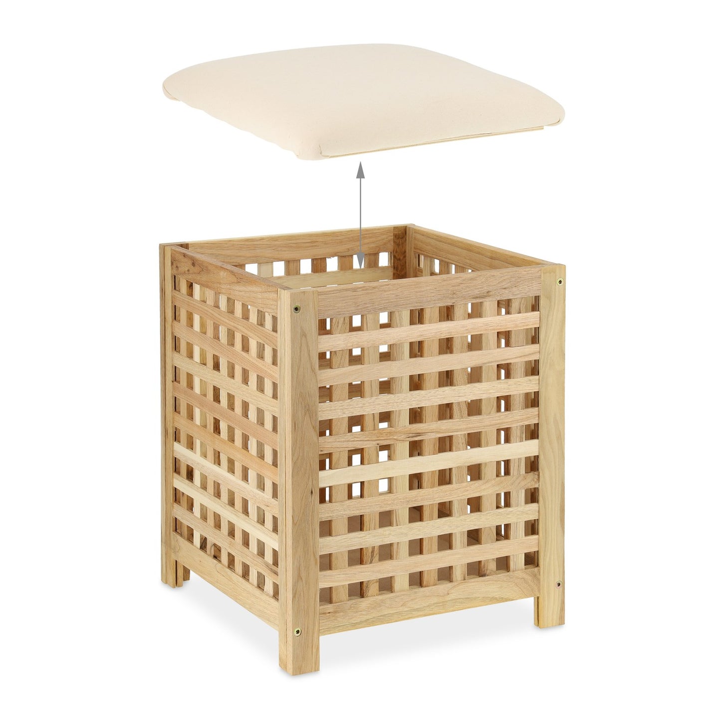 Laundry Basket with Seat Walnut