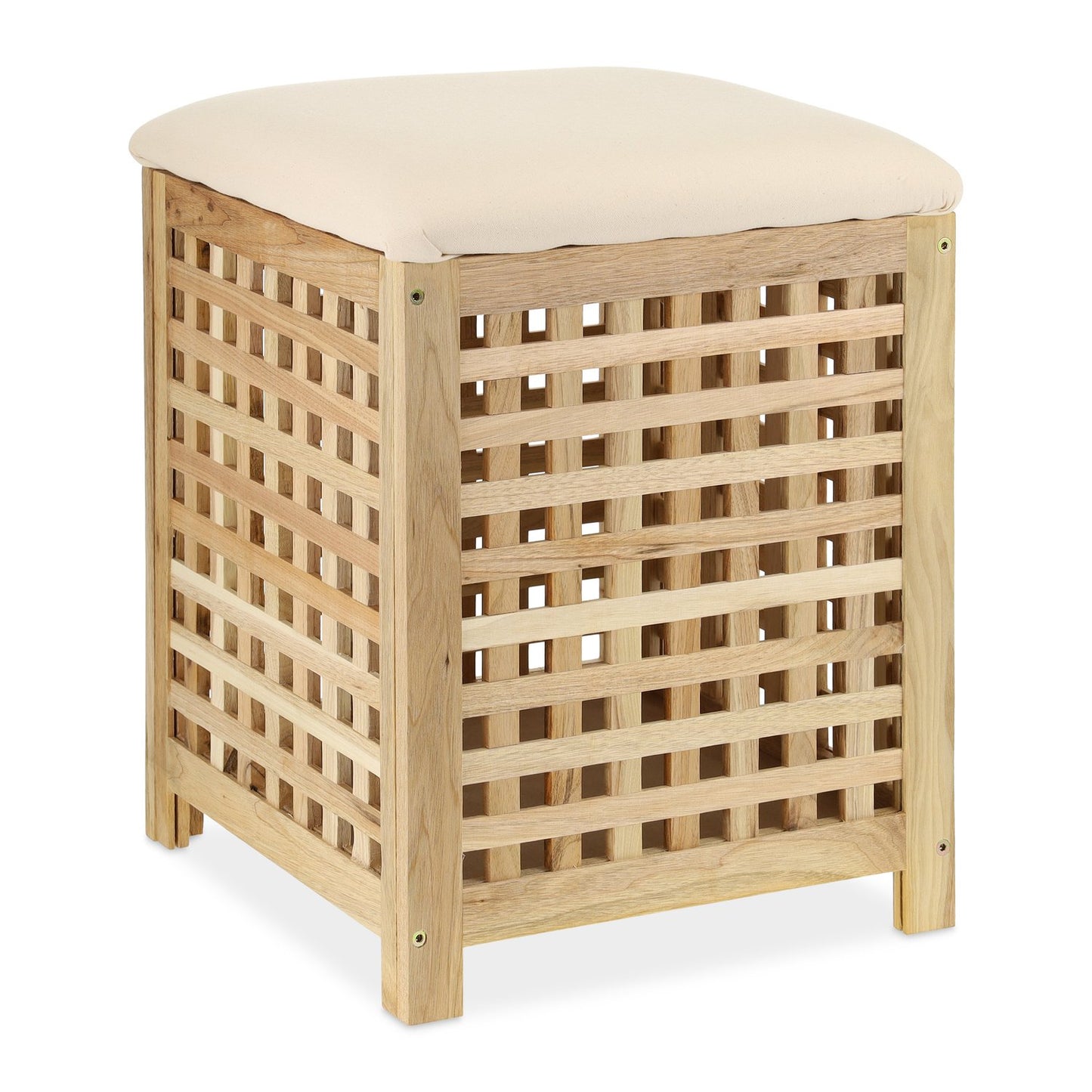 Laundry Basket with Seat Walnut