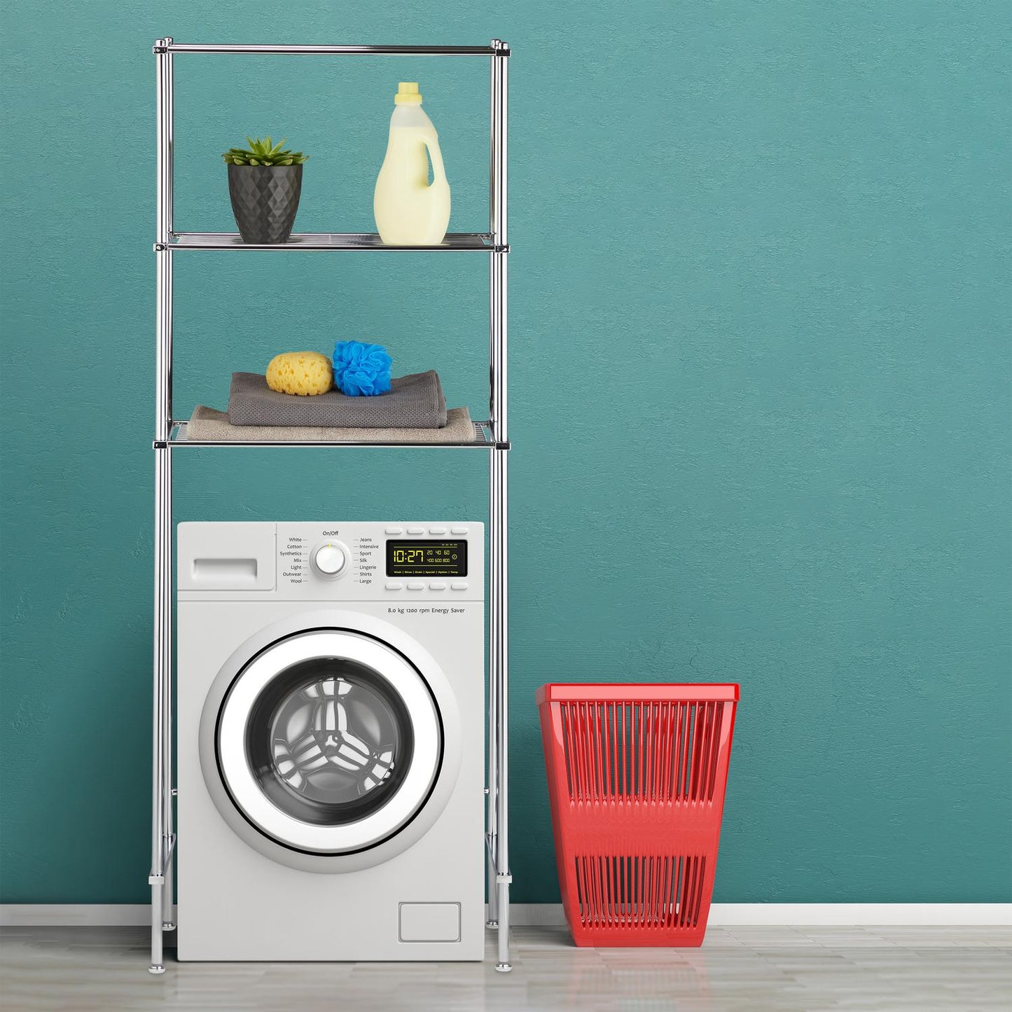 Laundry Rack with 3 Shelves