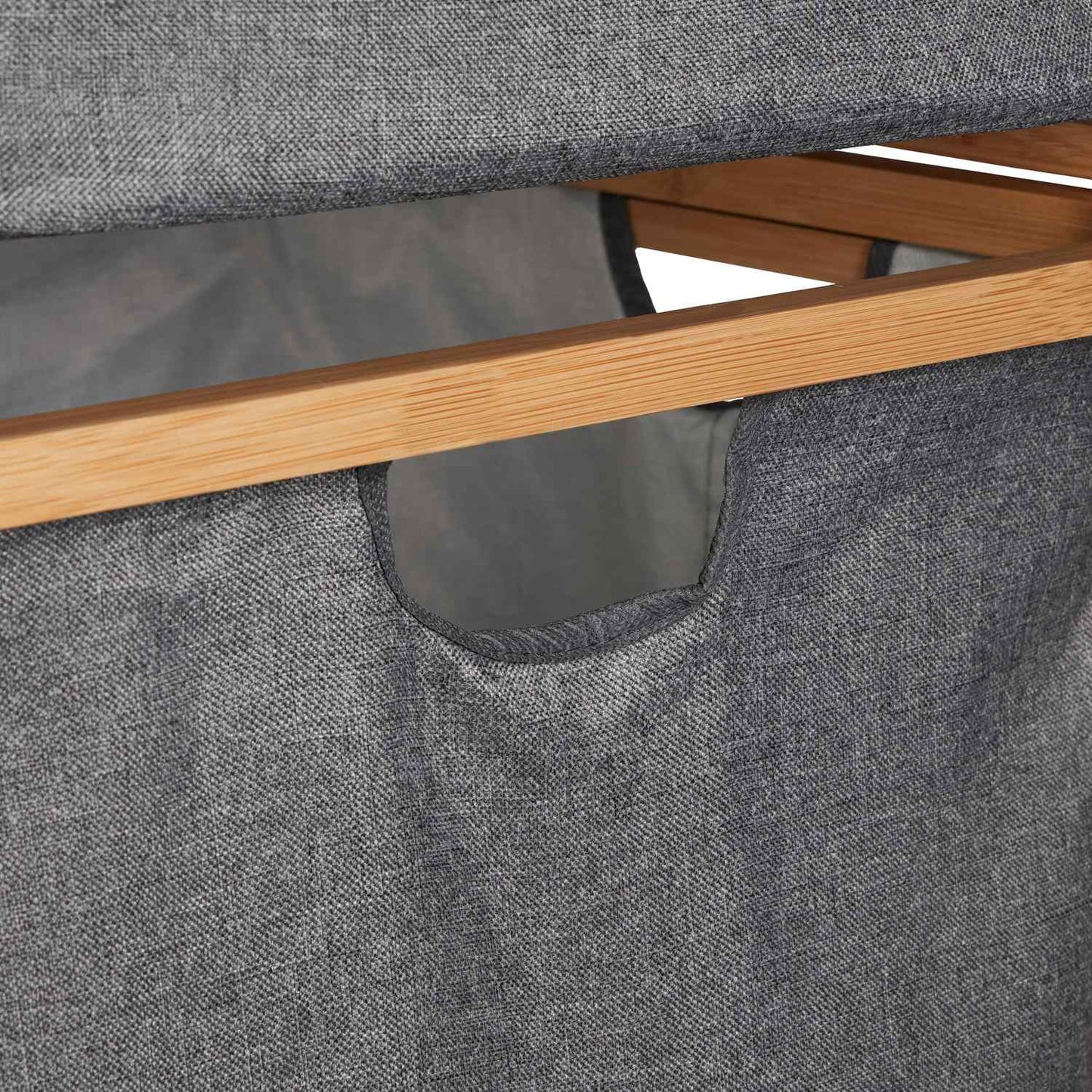 Laundry basket rack with 2 compartments