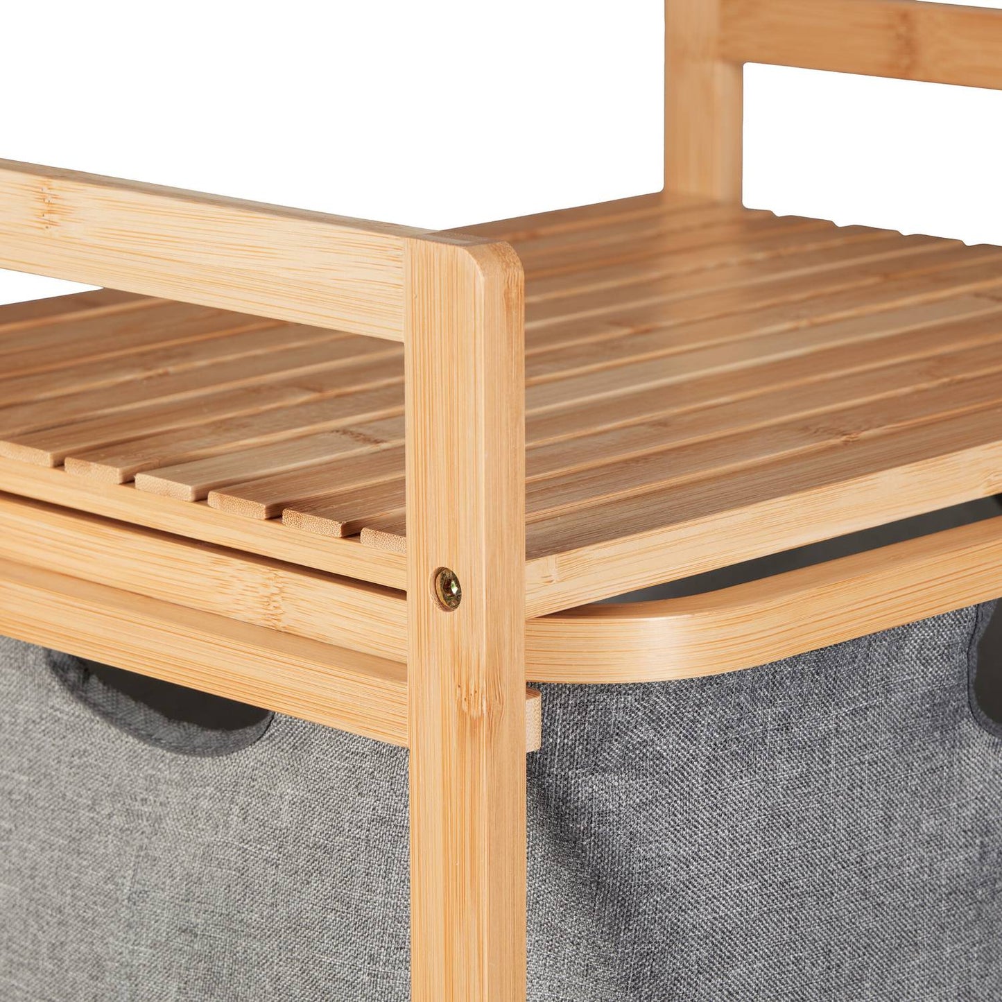 Laundry basket rack with 2 compartments