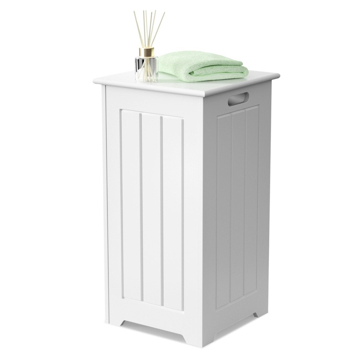Laundry cabinet freestanding laundry chest wooden laundry collector with lid storage cabinet bathroom bathroom cabinet white