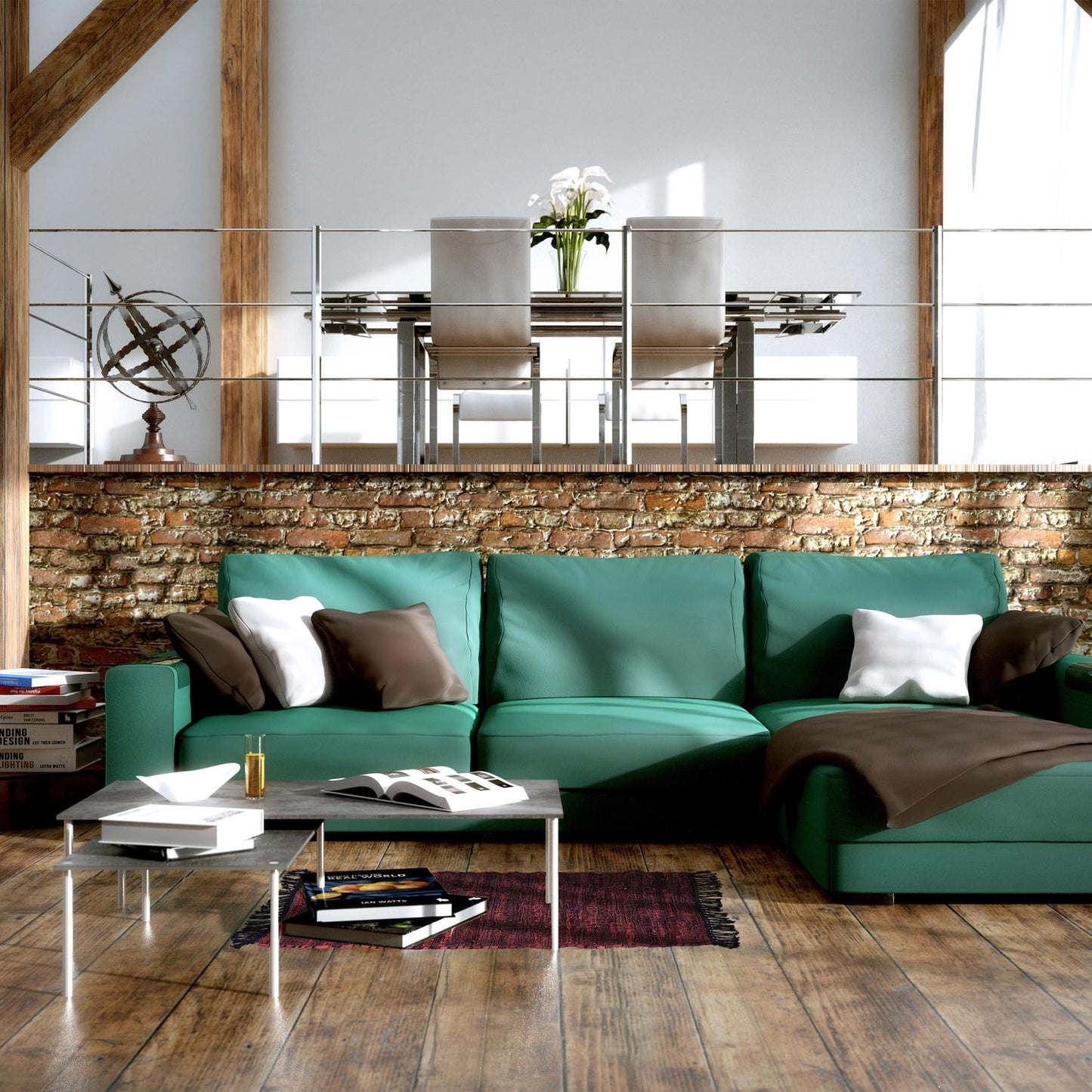 Leather & Cotton Runner Rug 60x100 cm