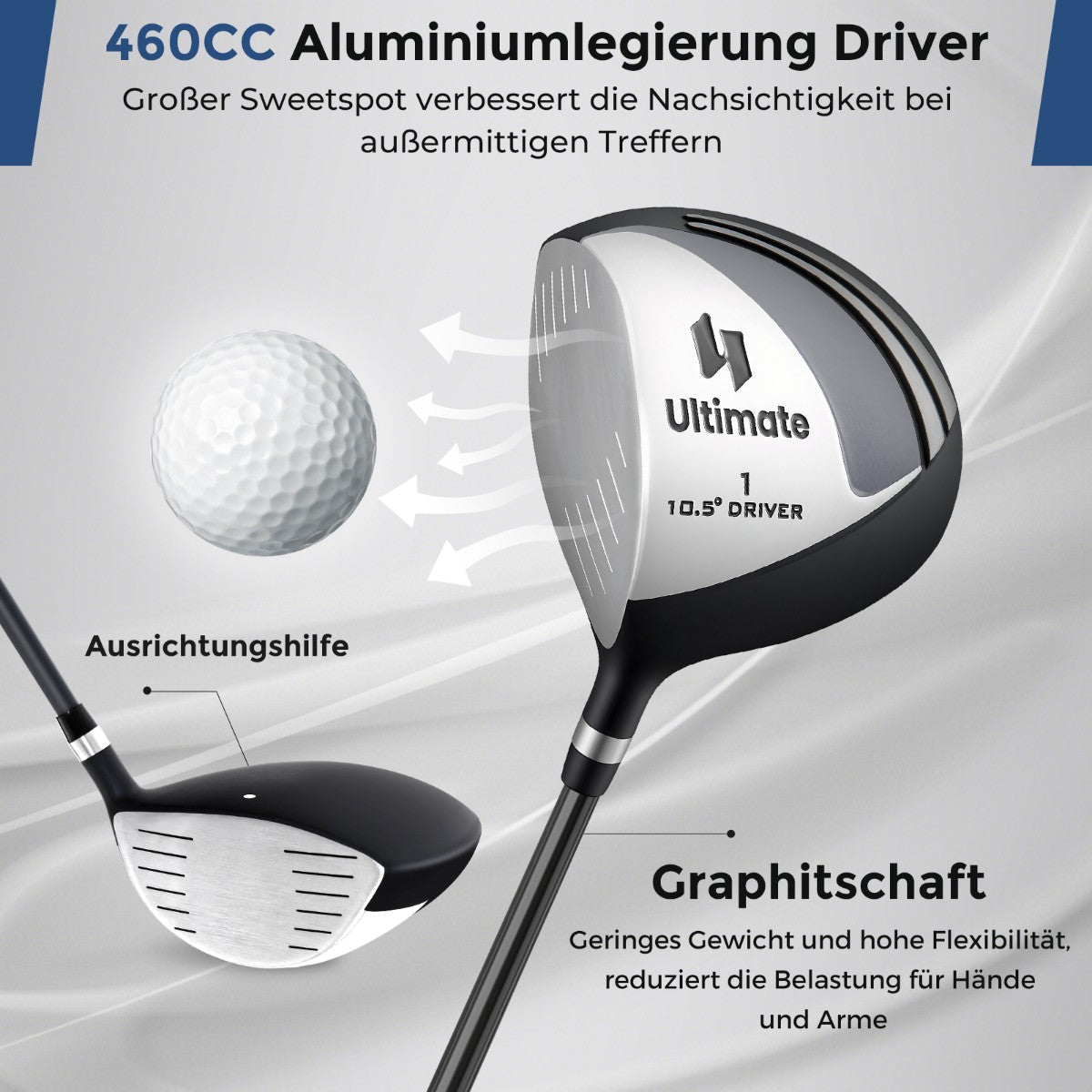Left-Handed Men's Complete Golf Club Set with Bag