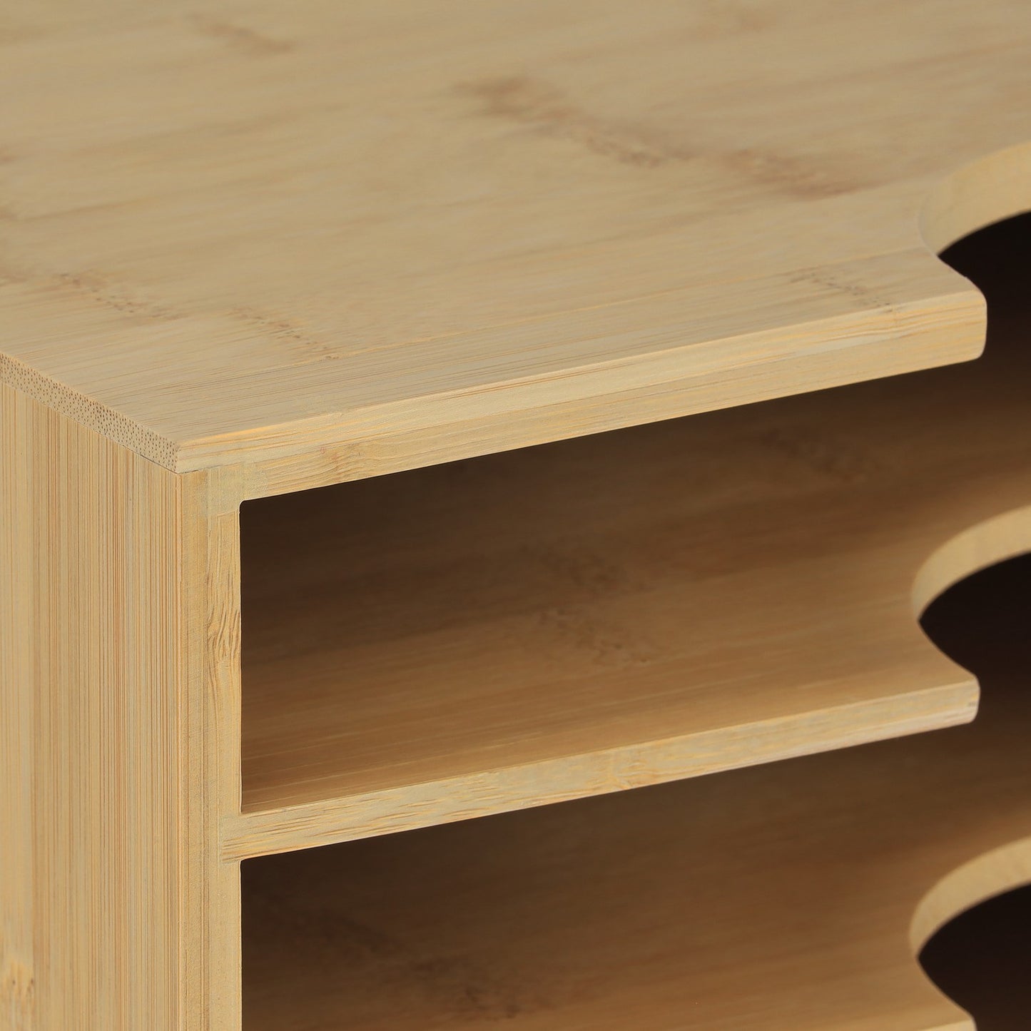 Letter tray in bamboo with 5 compartments