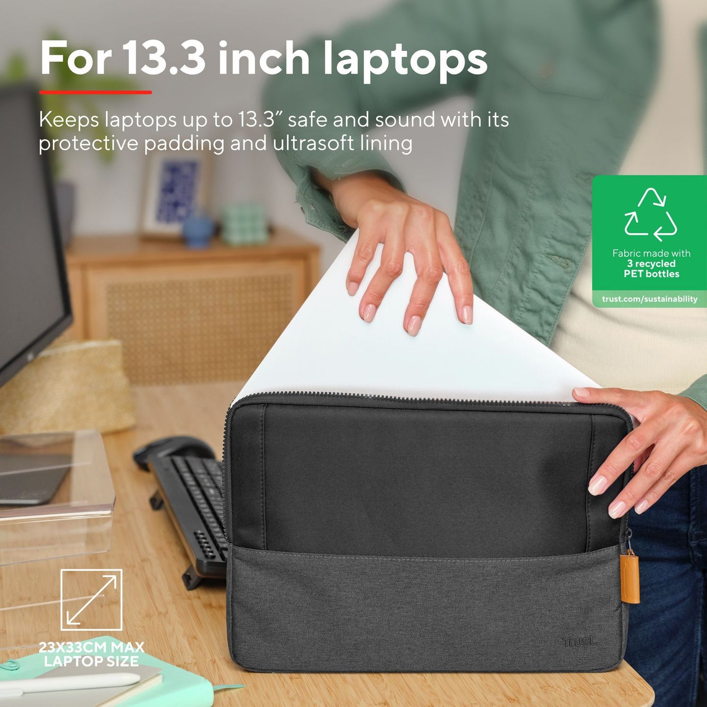 Lisboa Sleeve for laptop 13.3" Black