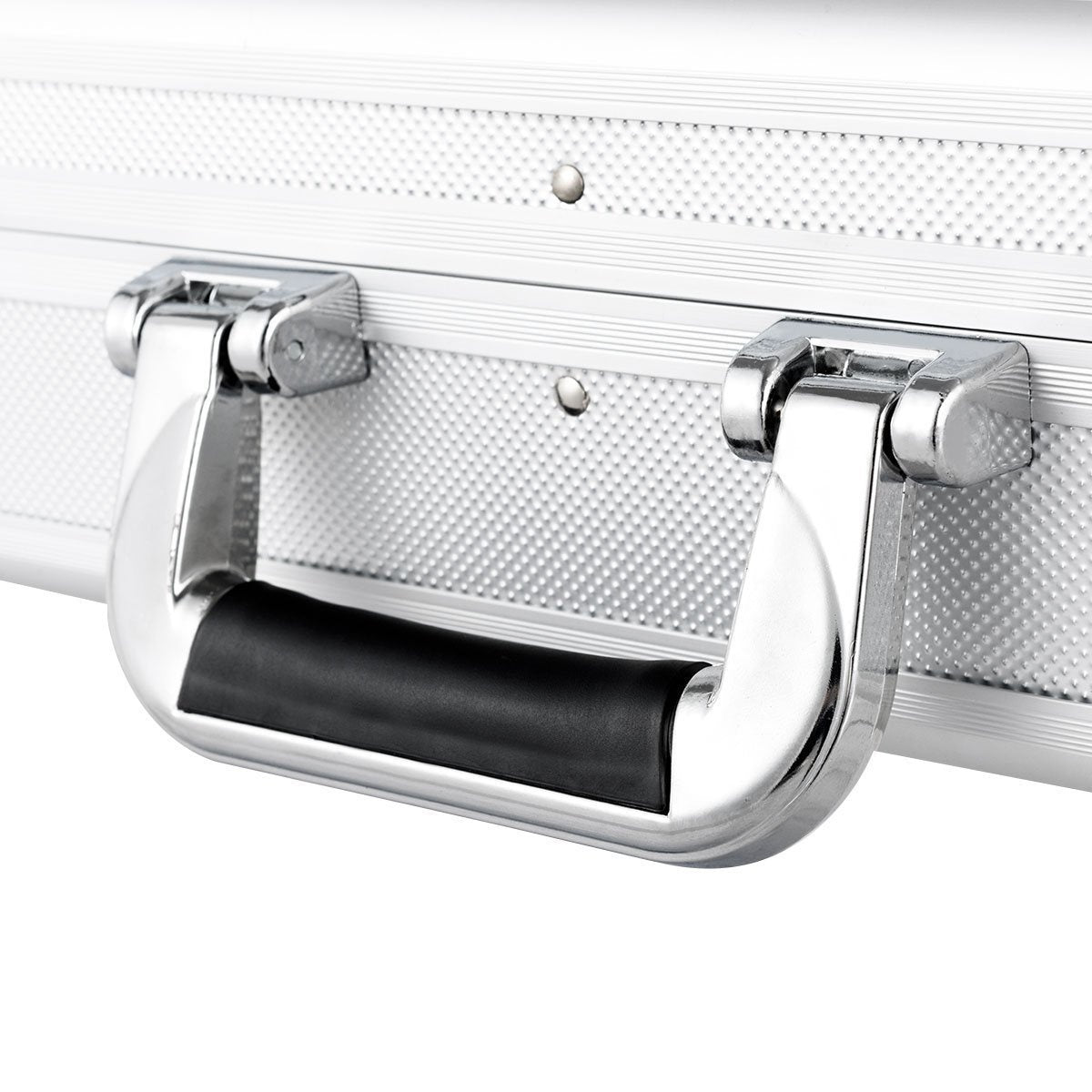 Lockable Silver Gun Case with Foam Insert