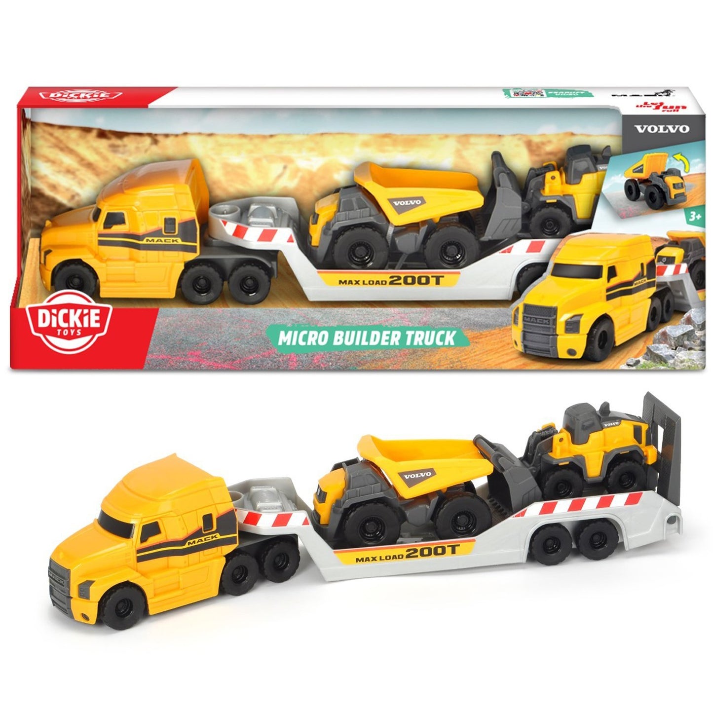 Mack/Volvo Long Tractor with Construction Vehicles