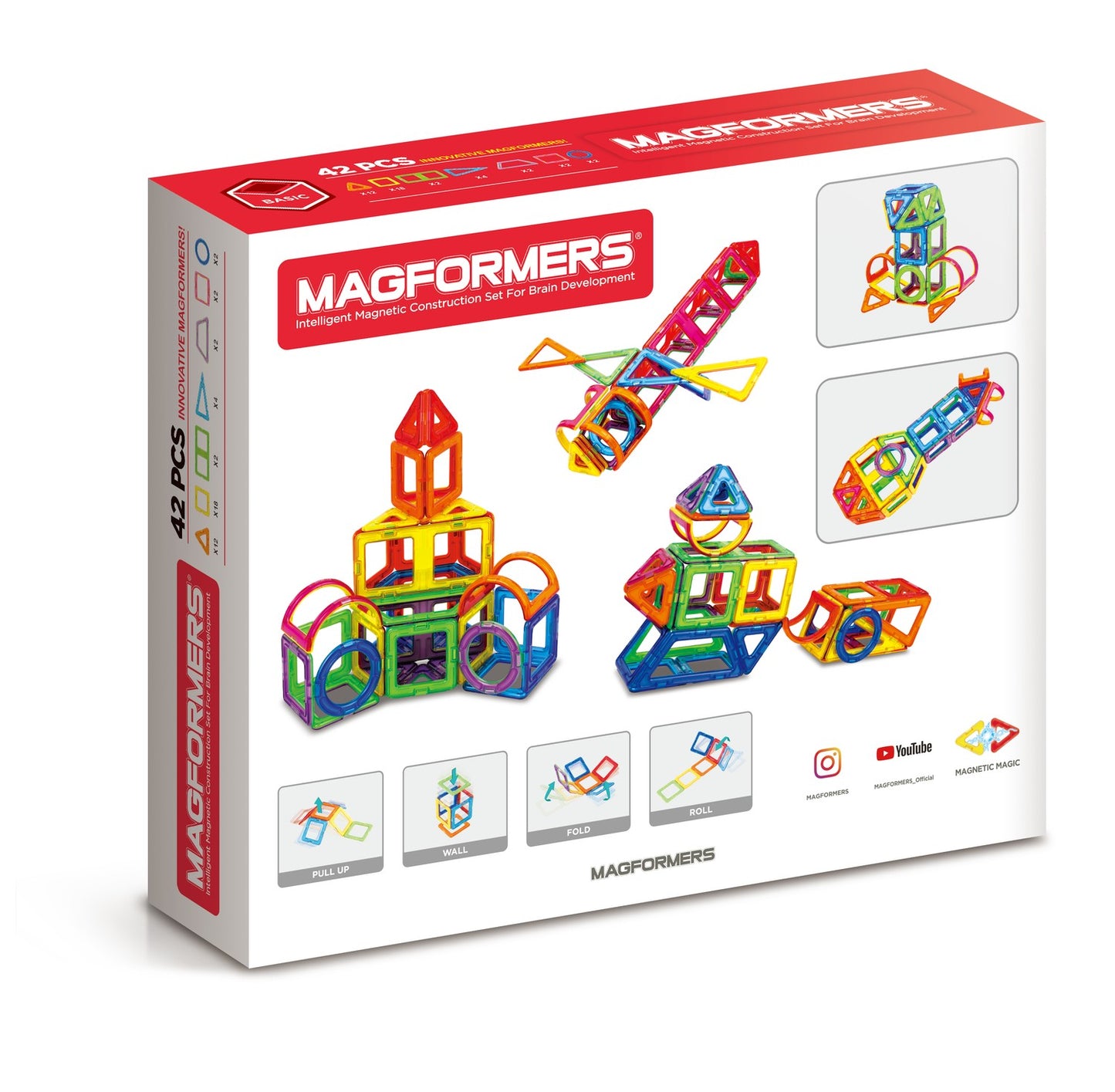 Magformers Magnet Constructor Set Basic, 42 Pcs