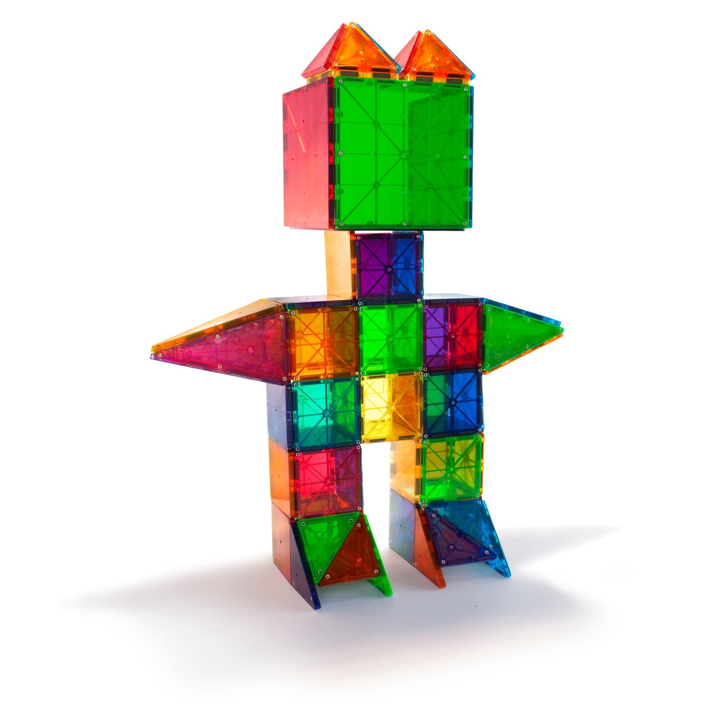 Magna-Tiles Magnetic Building Tiles Clear Colors, 100 Pcs