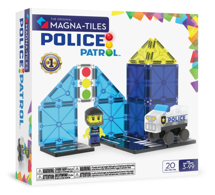 Magnet Constructor Set, Police Patrol Theme, 20 Pieces
