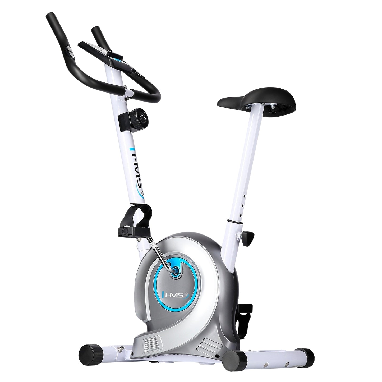 Magnetic Stationary Bike, White, Adjustable Resistance