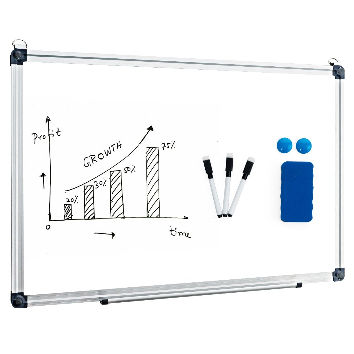 Magnetic Whiteboard with Removable Tray, 50 x 35 cm