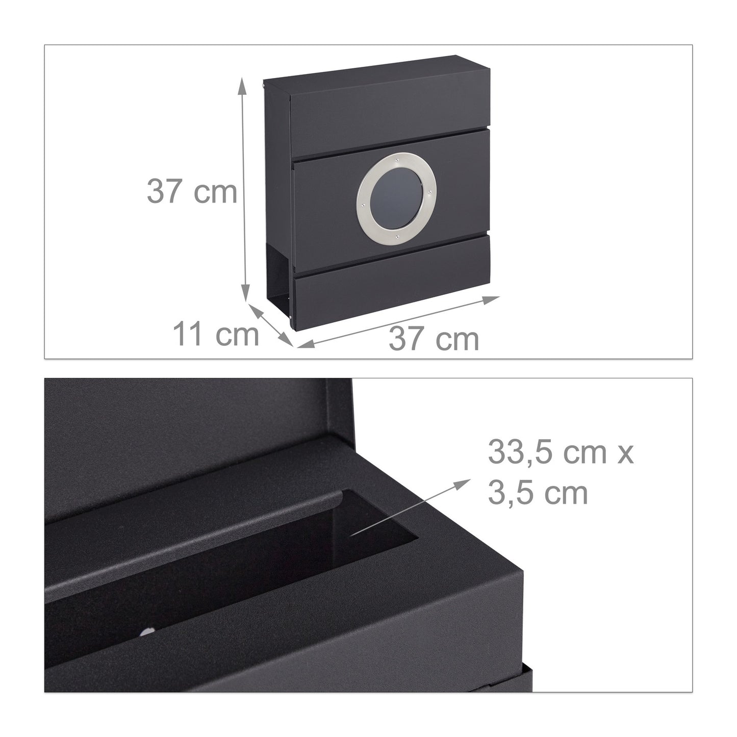 Mailbox with newspaper holder black