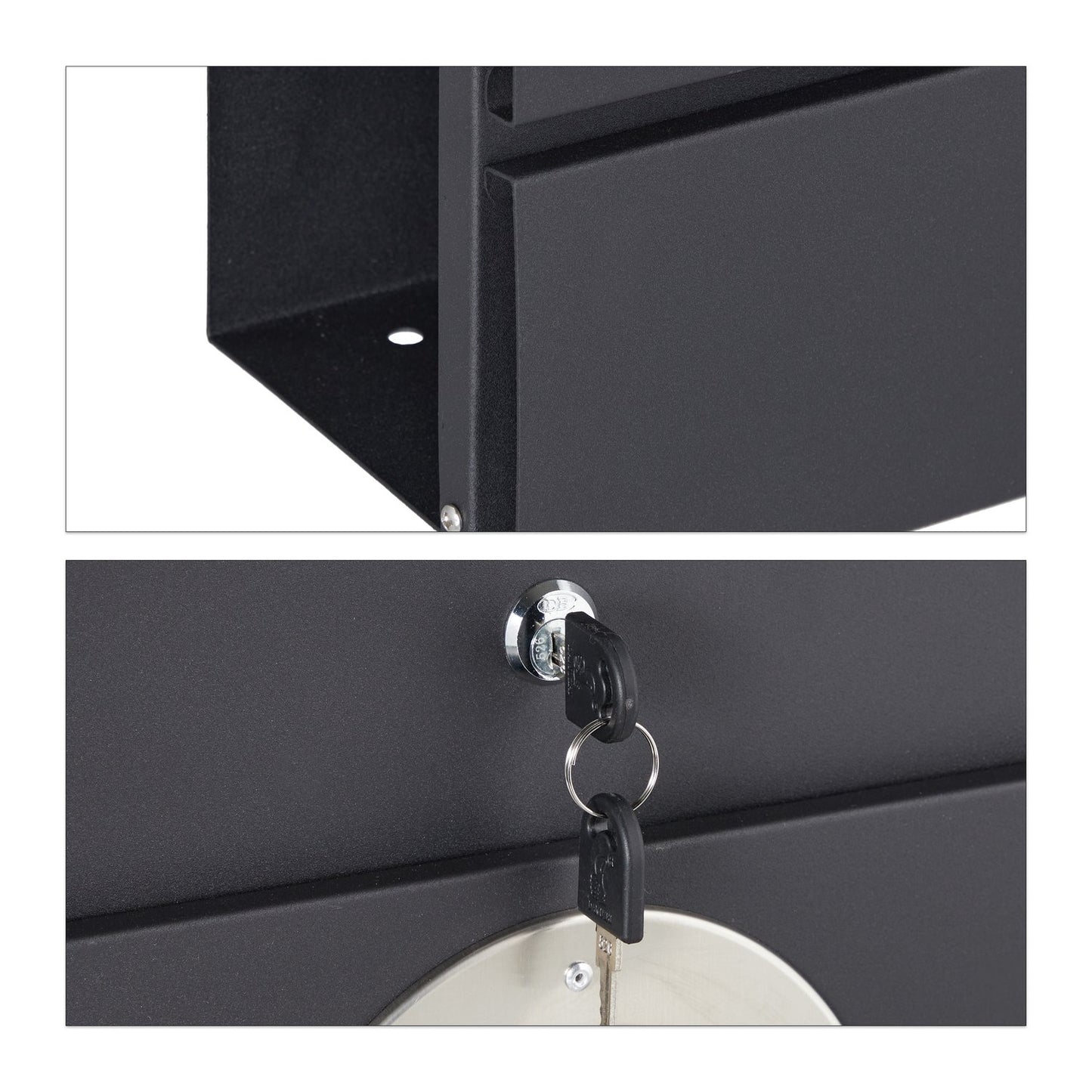 Mailbox with newspaper holder black
